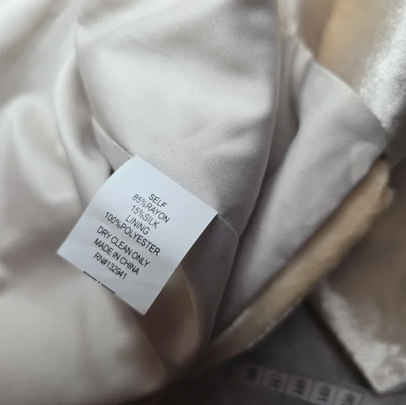 Amanda Upichard X Revolve Velvet Allix Blazer Dress Color Bone Size Small Preppy - Picture 4 of 7